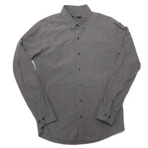 Spao Button Down‎ Shirt Mens Large Gray Long Sleeve Cotton Business Casual